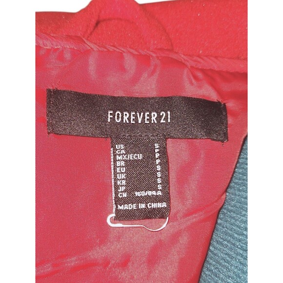 FOREVER 21 Red Varsity LA Letterman Jacket 'Established in 91' on back Small - Picture 2 of 6